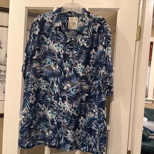 Men’s Hawaiian button down shirt, blue, xxl